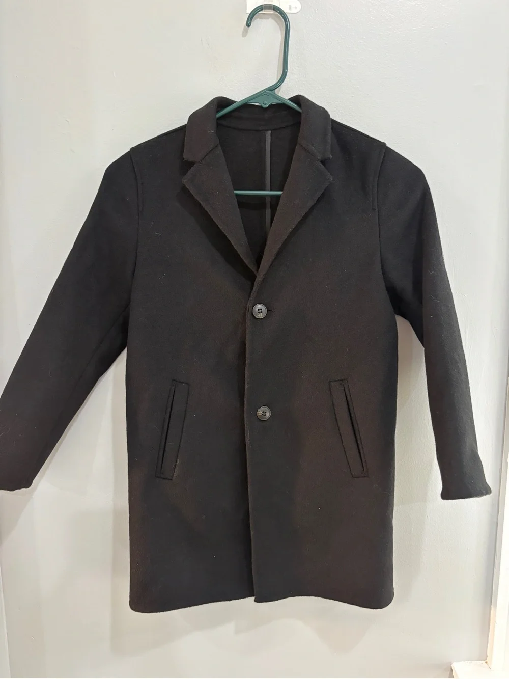 Zara Kid’s Black Wool Blend Coat Dress Coat Pea Coat Kid’s Size 8